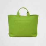 Prada Women Canvas Tote Bag with Contemporary Take on Classic Beach Designs-Lime