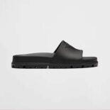 Prada Women Rubber Slides In 20 mm Heel Height-Black