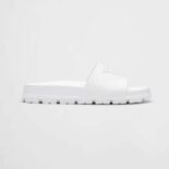 Prada Women Rubber Slides In 20 mm Heel Height-White