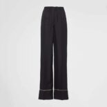 Prada Women Twill Pants Stand out for Their Refined Allure-Black
