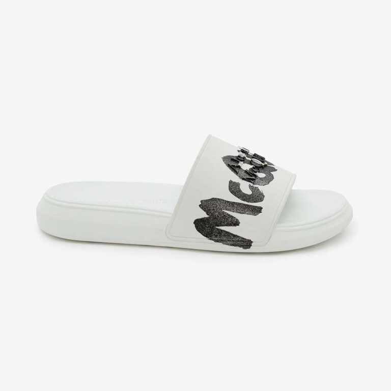 Alexander Mcqueen Unisex Oversized Rubber Slide in WhiteBlack
