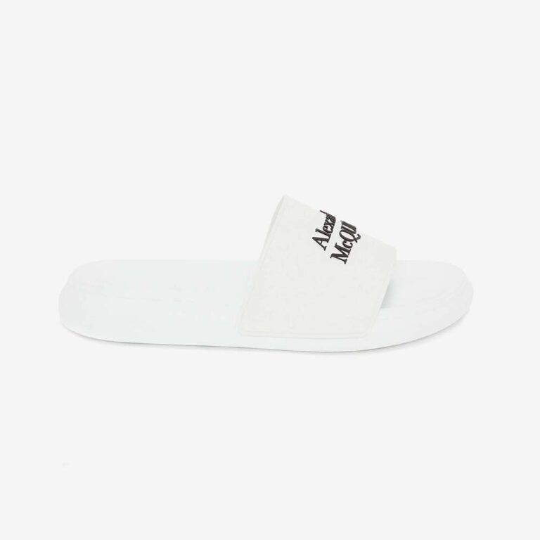Alexander Mcqueen Unisex Pool Slide in WhiteBlack