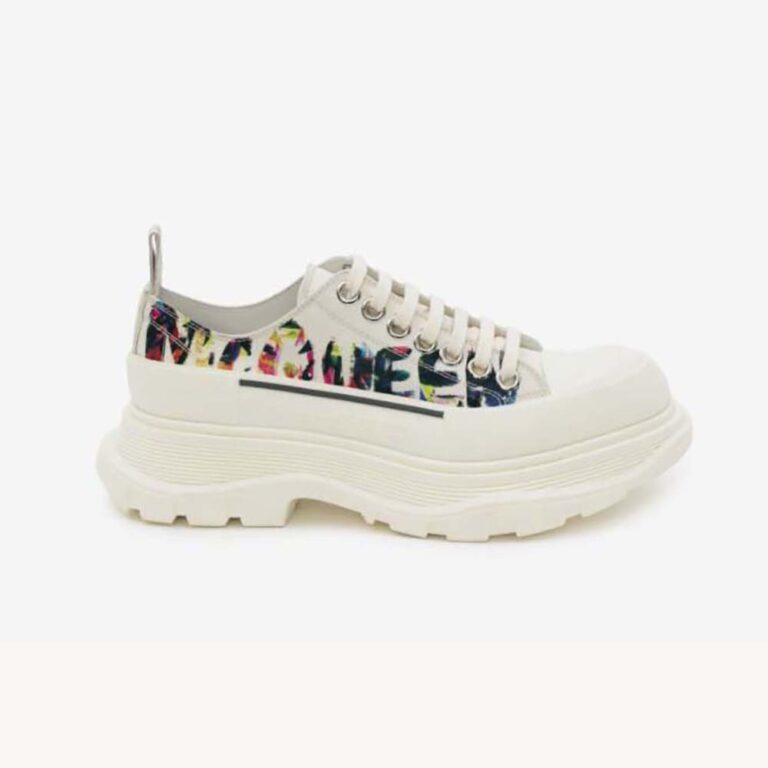 Alexander Mcqueen Unisex Tread Slick Lace-up in White