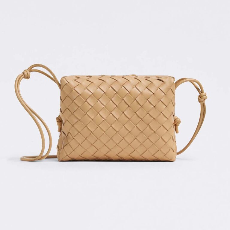 Bottega Veneta Women Loop Small Intrecciato Leather Cross-Body Bag-Brown