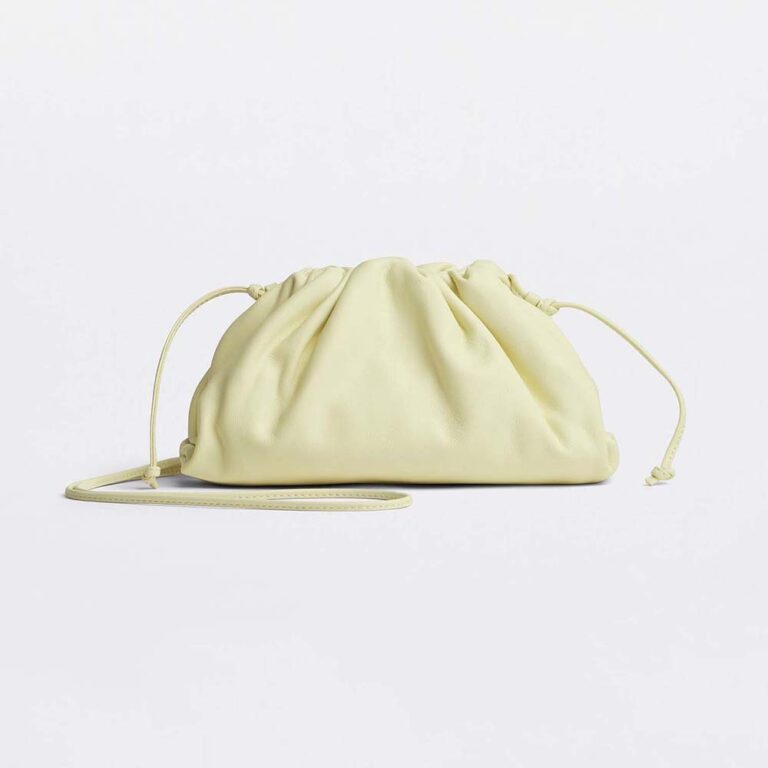 Bottega Veneta Women Mini Pouch Mini Leather Clutch with Strap-Beige