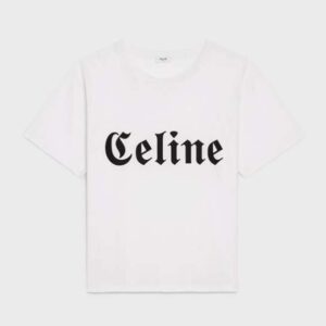 Celine Men Gothic T-shirt in Cotton Jersey-White