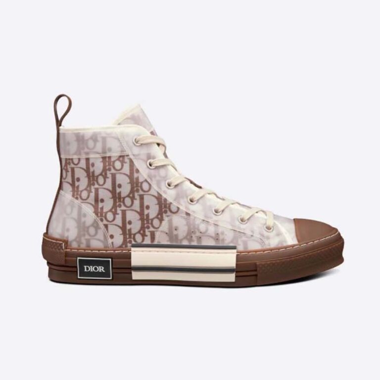 Dior Men B23 High-Top Sneaker Coffee Dior Oblique Canvas
