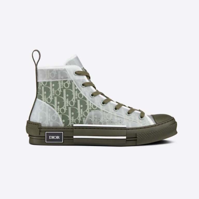 Dior Men B23 High-Top Sneaker Olive Dior Oblique Canvas