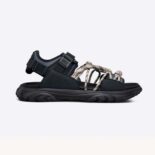 Dior Men H-Town Sandal Black and Gray Technical Fabric with Brown Nubuck Calfskin