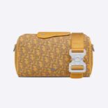Dior Men Lingot 22 Bag Gold-Tone Dior Oblique Jacquard