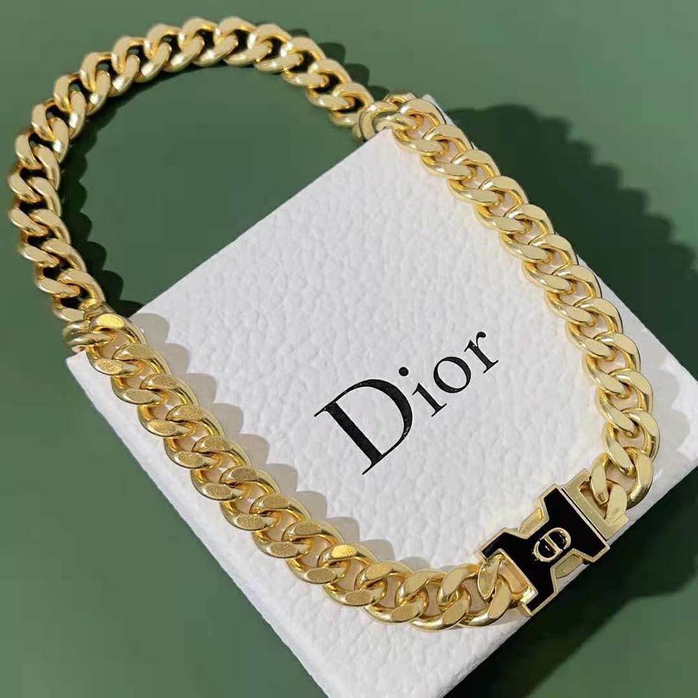 DIOR 30 Montaigne Bag Charm Gold-finish Metal And Black Lacquer - Women
