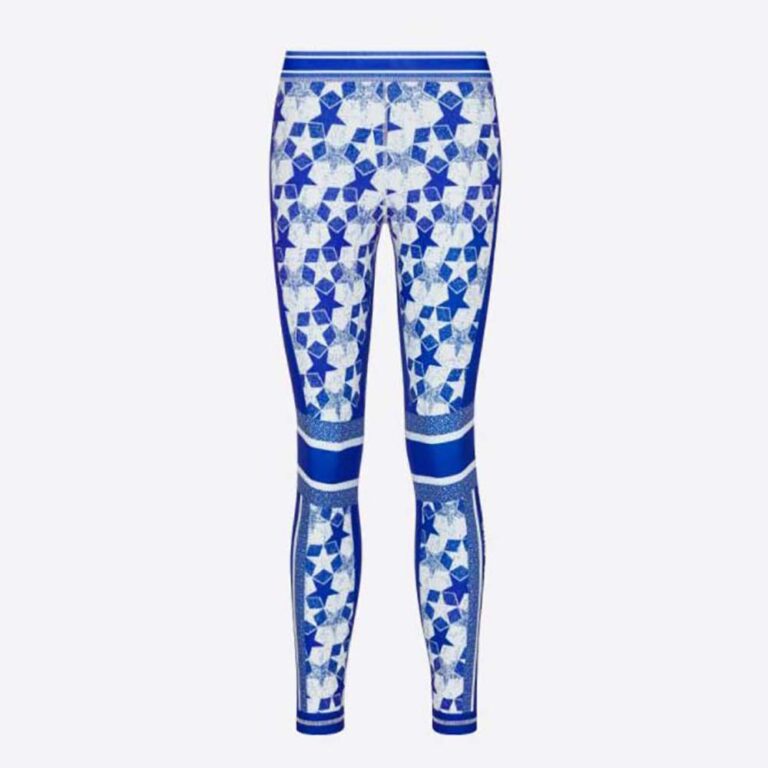 Dior Women Leggings Fluorescent Blue Dior Étoile Technical Jersey