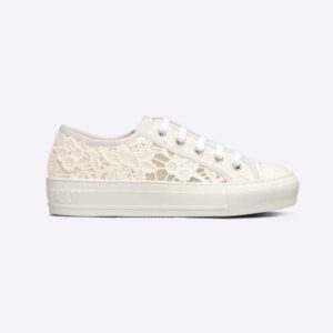 Dior Women Walk N Dior Sneaker White Macrame Embroidered Cotton