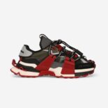 Dolce Gabbana D&G Men Mixed-Material Space Sneakers-Maroon