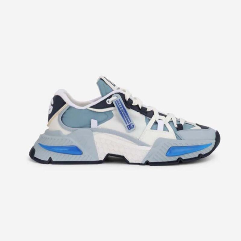 Dolce Gabbana D&G Unisex Mixed-Material Airmaster Sneakers-Blue