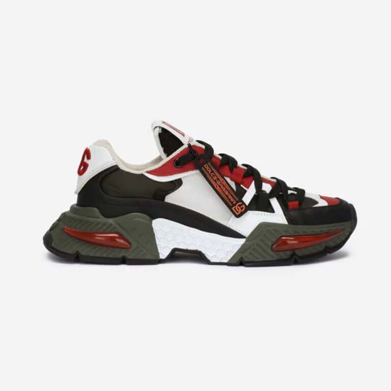 Dolce Gabbana D&G Unisex Mixed-Material Airmaster Sneakers-Dark Green