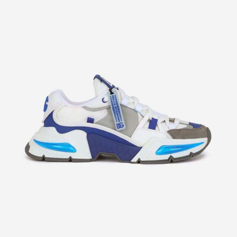 Dolce Gabbana D&G Unisex Mixed-Material Airmaster Sneakers-Navy