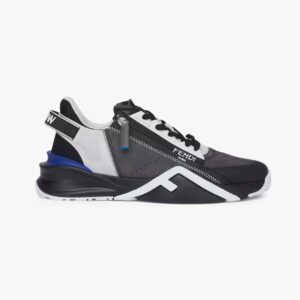 Fendi Men Flow Suede Low-Tops-Navy