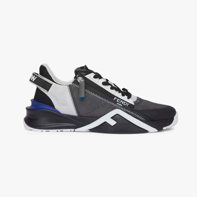 Fendi Men Flow Suede Low-Tops-Navy