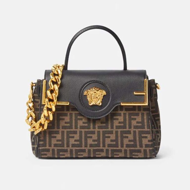Fendi Women Fendace La Medusa Medium Handbag-Brown