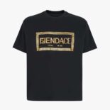 Fendi Women Fendace Logo Black Jersey T-shirt