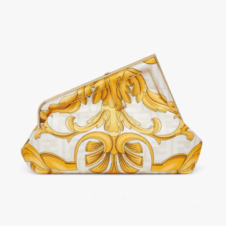 Fendi Women First Small Fendace White Printed Silk Bag