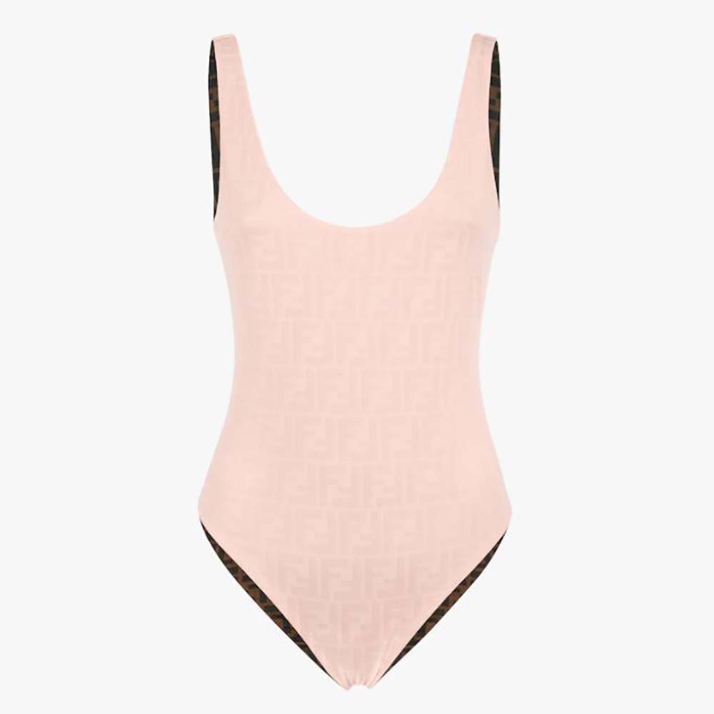 Fendi Women One-Piece Swimsuit Pink Lycra Swimsuit