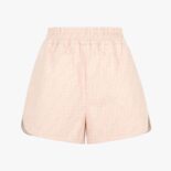 Fendi Women Pink Denim Shorts with A Rounded Hem