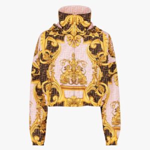 Fendi Women Windbreaker Fendace Multicolor Nylon Jacket