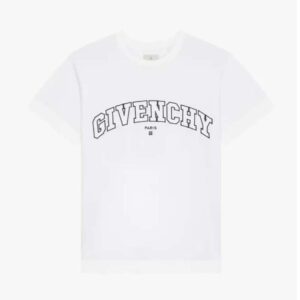 Givenchy Men T-shirt in GIVENCHY College Embroidered Jersey-White
