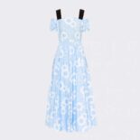 Prada Women Printed Poplin Dress-Blue