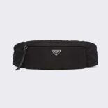 Prada Women Re-Nylon Belt Bag with Enameled Metal Triangle Logo-Black