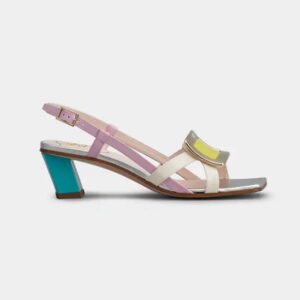 Roger Vivier Women Belle Vivier Metal Buckle Sandals in Patent Leather-Yellow