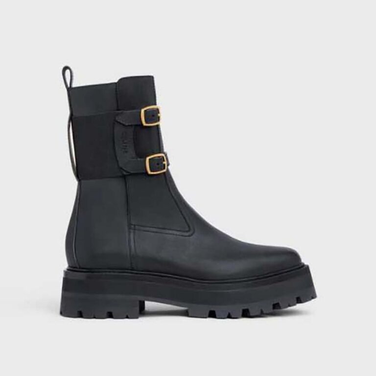 Celine Women Bulky Buckled Medium Boot in Calfskin