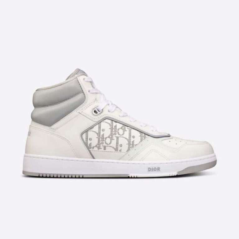 Dior Men B27 High-Top Sneaker White and Gray Smooth Calfskin