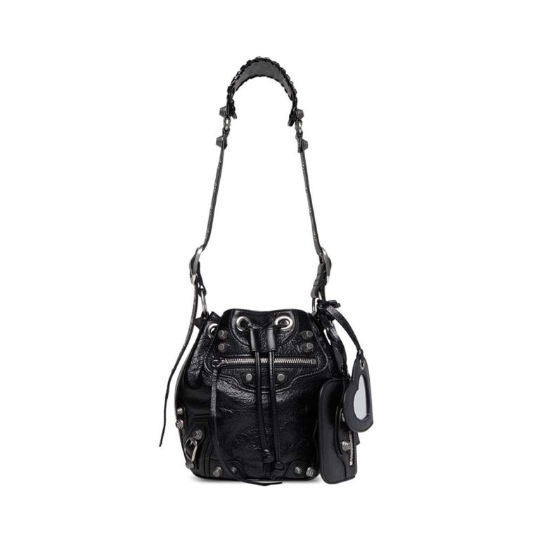 Dior Women Le Cagole XS Bucket Bag in Black Arena Lambskin