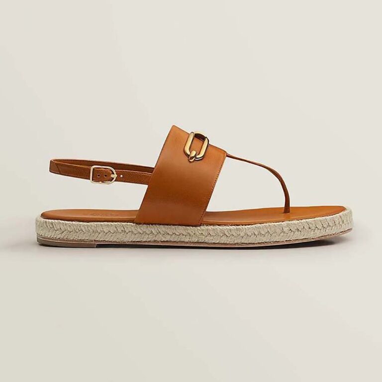 Hermes Women Eloise Espadrille in Goatskin-Brown
