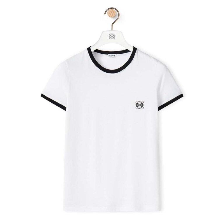 Loewe Men Anagram T-shirt in Cotton-White