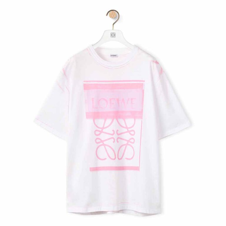 Loewe Women Photocopy Anagram T-shirt in Cotton-Pink