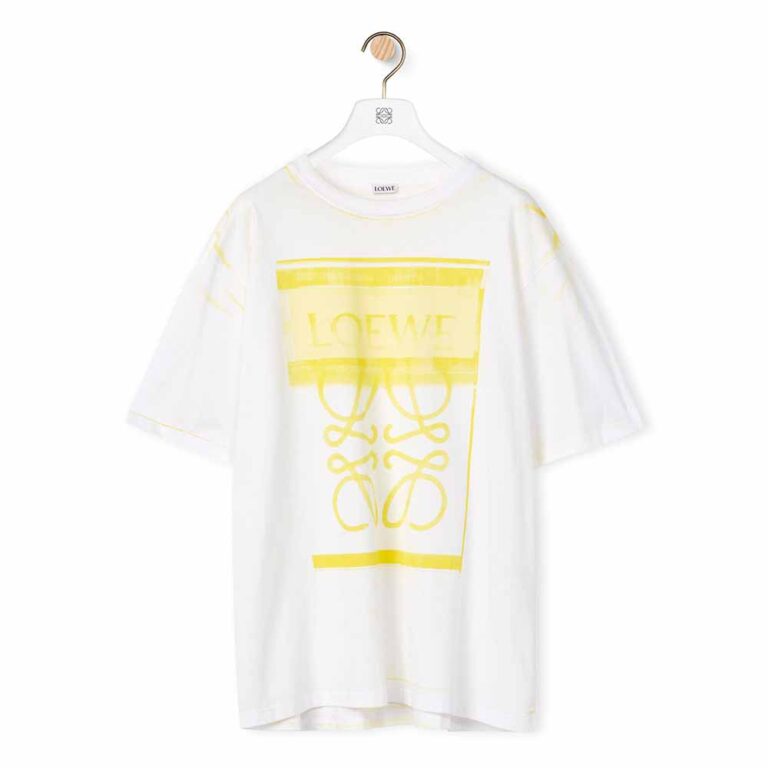 Loewe Women Photocopy Anagram T-shirt in Cotton-Yellow