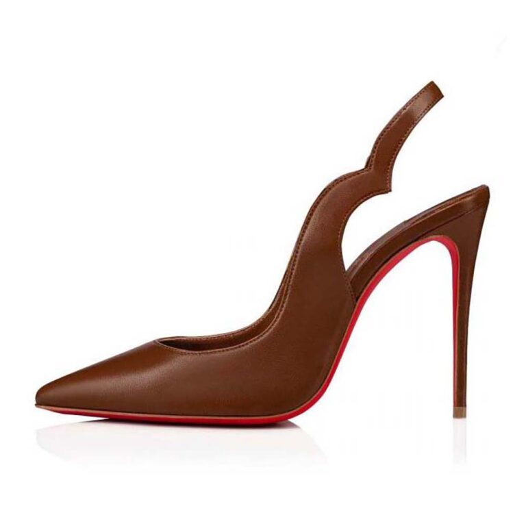 Christian Louboutin Women Hot Chick Sling 100 mm Heel Height-Tan