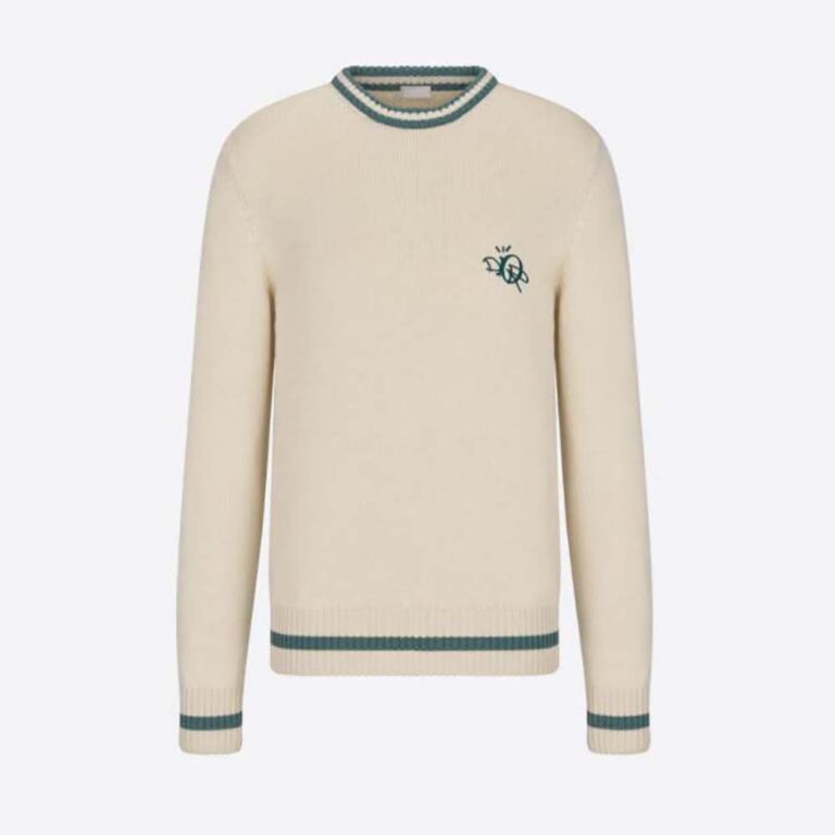 Dior Men Cactus Jack Dior Sweater White Cashmere Jersey