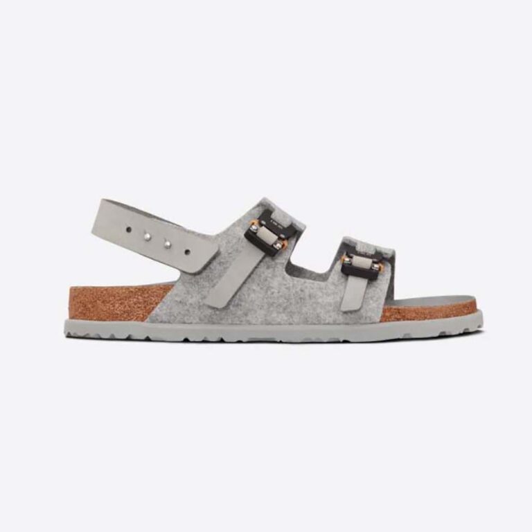 Dior Men Dior by Birkenstock Milano Sandal Dior Gray Felted Wool and Nubuck Calfskin