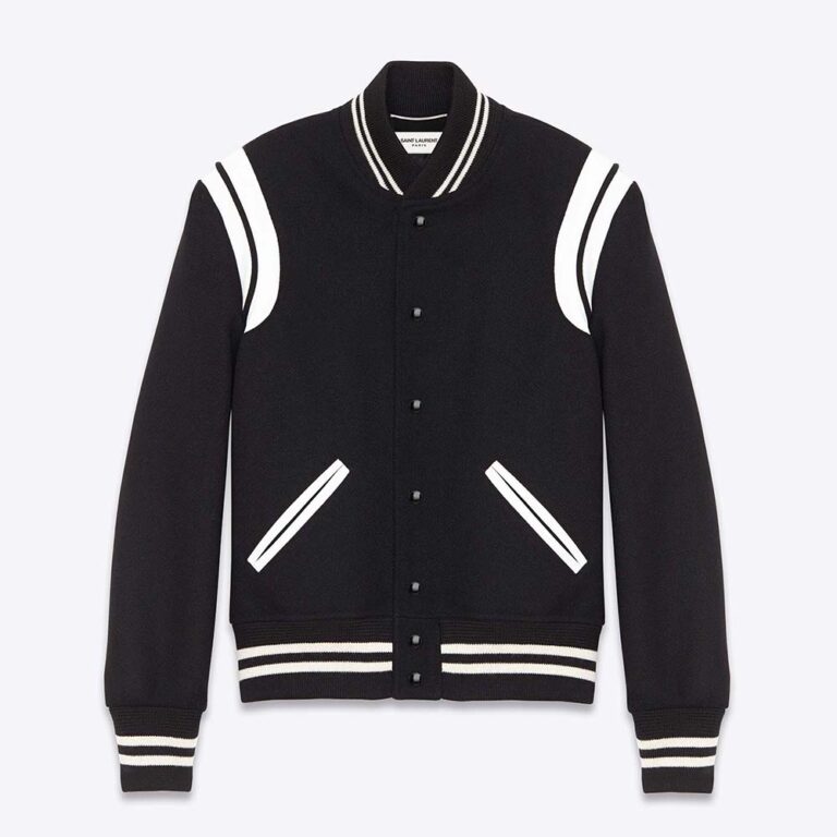 Saint Laurent YSL Men Saint Laurent Teddy Jacket in Wool-Black