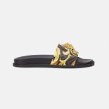 Versace Women Fendace wild Baroque Sliders-Black