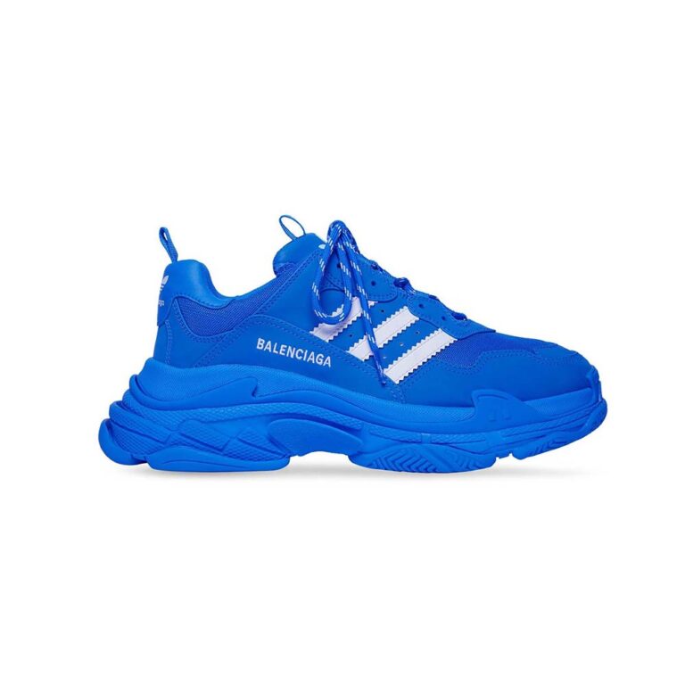 Balenciaga Women Balenciaga / Adidas Triple S Sneaker in Blue and White