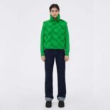 Bottega Veneta Women Intreccio Tech Nylon Vest-Green