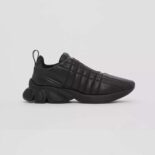 Burberry Unisex Quilted Leather Classic Sneakers-Black