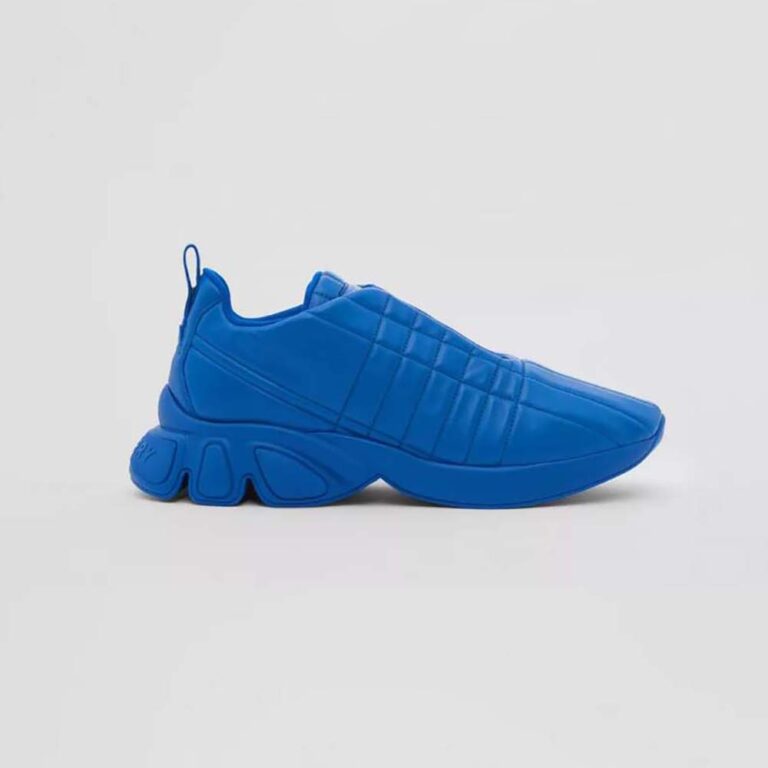 Burberry Unisex Quilted Leather Classic Sneakers-Blue