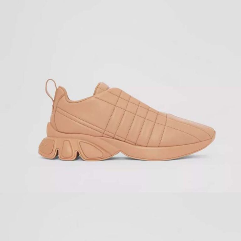Burberry Unisex Quilted Leather Classic Sneakers-Sandy
